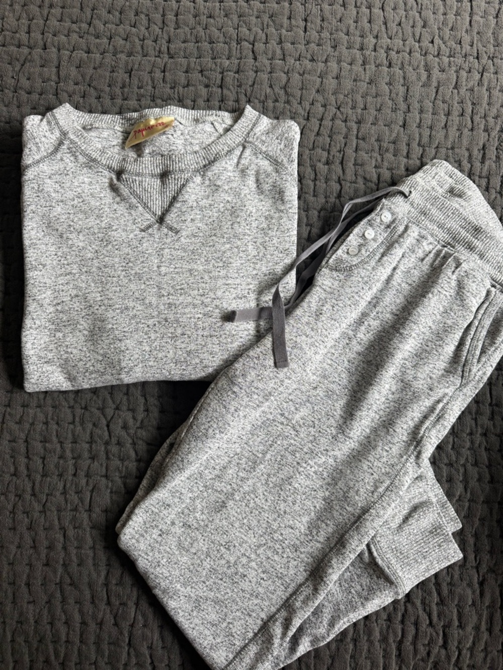 Papinelle Cotton Pajama Set: sweatshirt & joggers